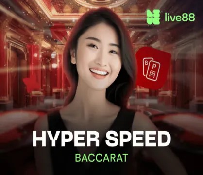 Hyper Speed Baccarat online game logo by Evolution on 1gocasino88.de